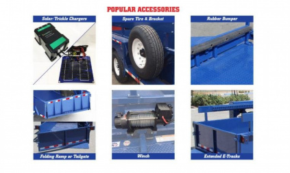 New 6'3" x 16' Air-Tow UT16-14 Steel Side Drop Deck Equipment Flatbed Trailer, 18k ***w/Spare Tire Mount & 110v Battery Charger
