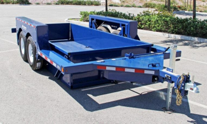 New 6'3" x 16' Air-Tow UT16-14 Steel Side Drop Deck Equipment Flatbed Trailer, 18k ***w/Spare Tire Mount & 110v Battery Charger