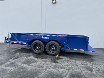 New 6'3" x 16' Air-Tow UT16-14 Steel Side Drop Deck Equipment Flatbed Trailer, 18k ***w/Spare Tire Mount & 110v Battery Charger