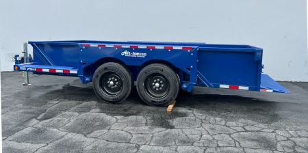 New 6'3" x 16' Air-Tow UT16-14 Steel Side Drop Deck Equipment Flatbed Trailer, 18k ***w/Spare Tire Mount & 110v Battery Charger