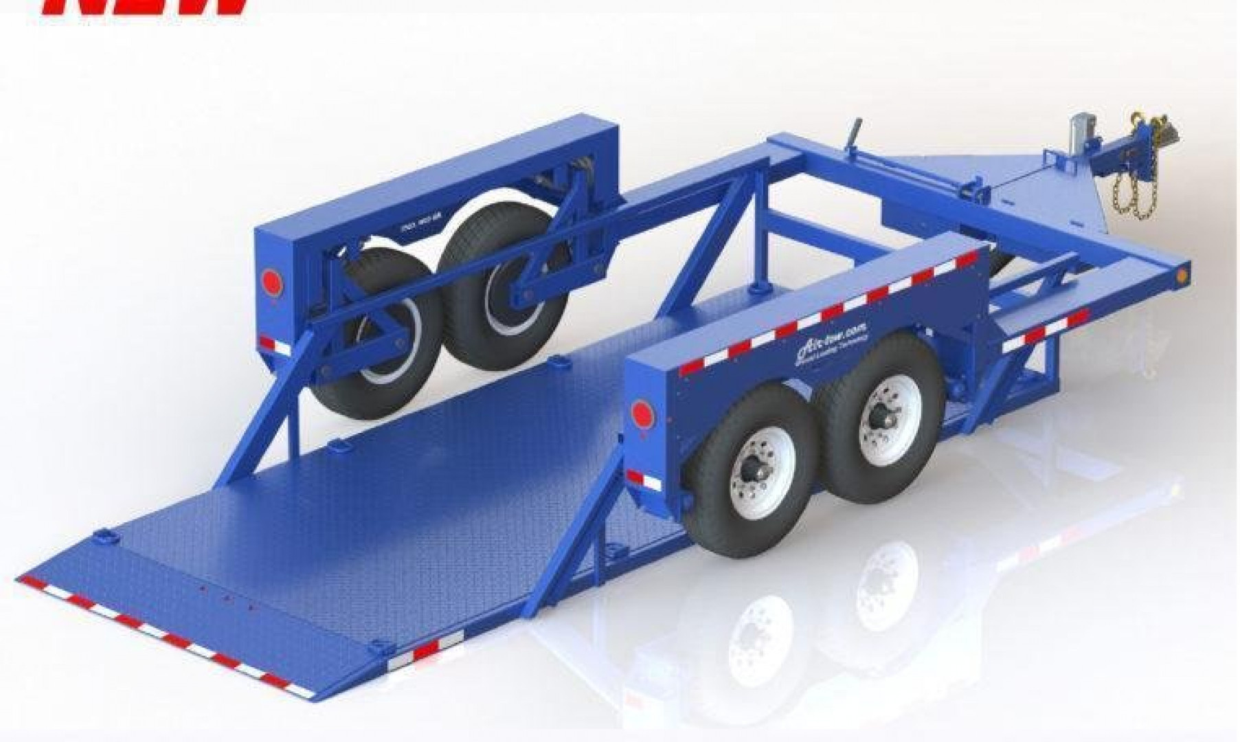 New 6'3" x 16' Air-Tow T16-14 Drop Deck Equipment Flatbed Trailer, 18k ***w/Spare Tire Mount & 110v Battery Charger