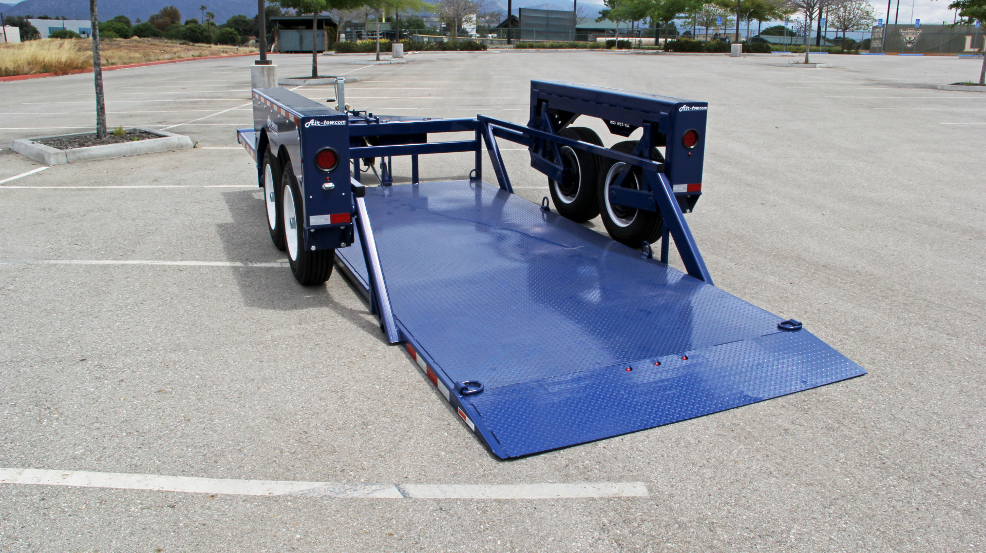 New 6'3" x 16' Air-Tow T16-14 Drop Deck Equipment Flatbed Trailer, 18k ***w/Spare Tire Mount & 110v Battery Charger