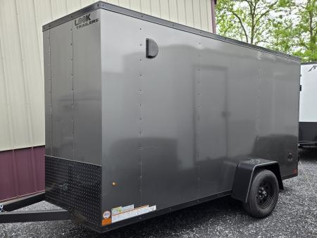 New 6 x 12 Look ST DLX V-Nose Cargo Trailer, 3K GVWR ***Charcoal w/Black Trim, Ramp Door w/Flap, (4) D-Rings