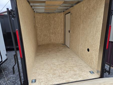 New 6 x 12 Look ST DLX V-Nose Cargo Trailer, 3K GVWR ***Charcoal w/Black Trim, Ramp Door w/Flap, (4) D-Rings