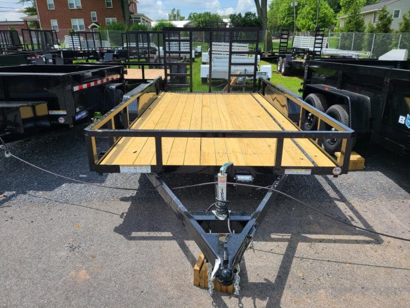 New 7 X 14 Sure-Trac Tube Top Utility Trailer, 7k GVWR ***w/Reinforced Landscape Gate, Spare Mount, Set Back Jack