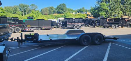 New 7 x 18 BWISE Hydraulic Tilt Car Hauler Car / Racing Trailer 10k w/SmittyBuilt Winch