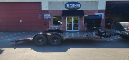 New 7 x 18 BWISE Hydraulic Tilt Car Hauler Car / Racing Trailer 10k w/SmittyBuilt Winch