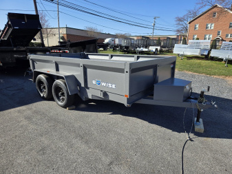 New 7 x 12 B-WISE LE Series Low Profile Dump Trailer, 12K GVWR **Hammertone Gray w/Combo Gate, Ramps, D-Rings