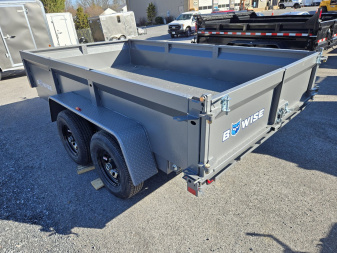 New 7 x 12 B-WISE LE Series Low Profile Dump Trailer, 12K GVWR **Hammertone Gray w/Combo Gate, Ramps, D-Rings