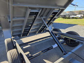 New 7 x 12 B-WISE LE Series Low Profile Dump Trailer, 12K GVWR **Hammertone Gray w/Combo Gate, Ramps, D-Rings