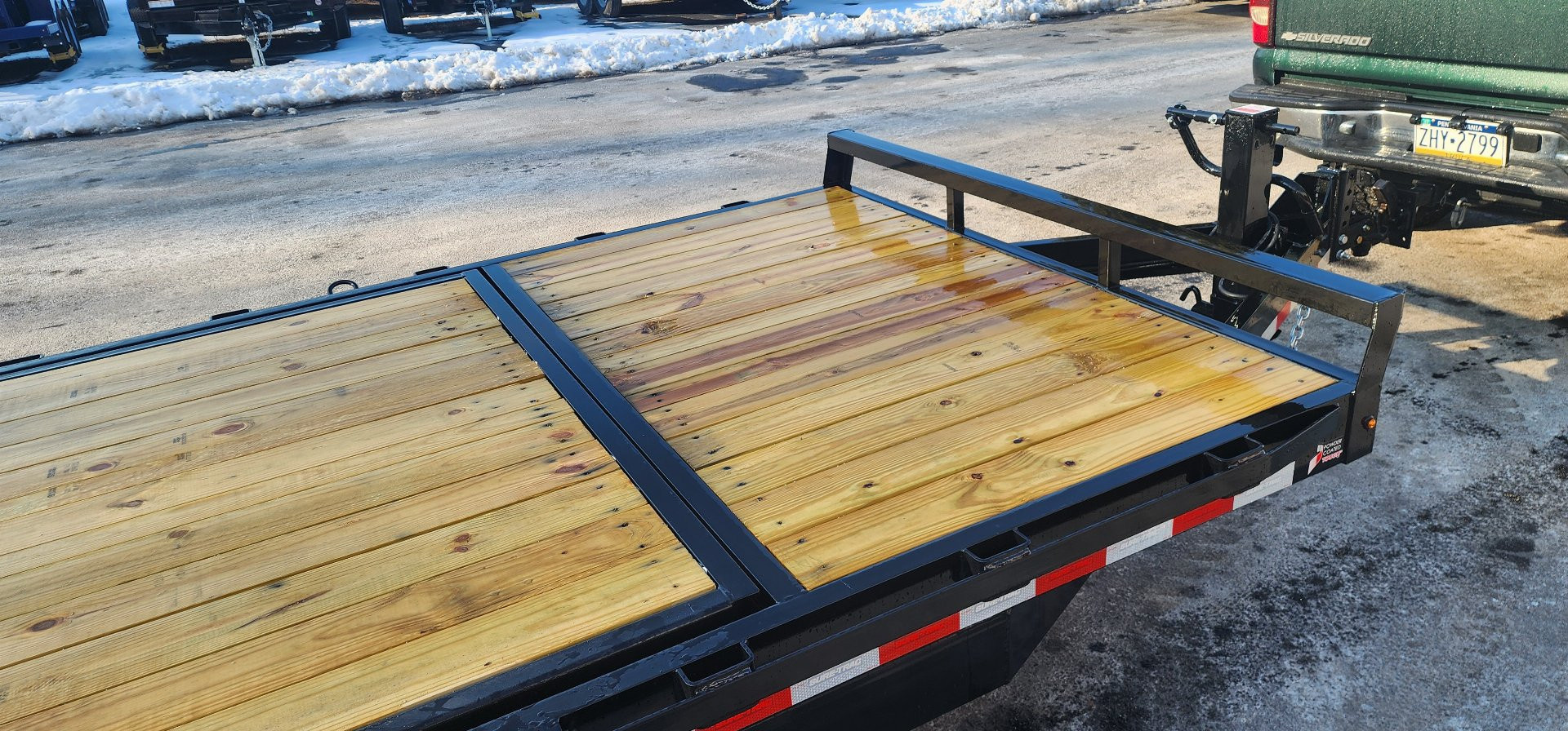 New 7 x 18 + 4 Sure-Trac Tilt Equipment Trailer 4' Stationary Deck 14k