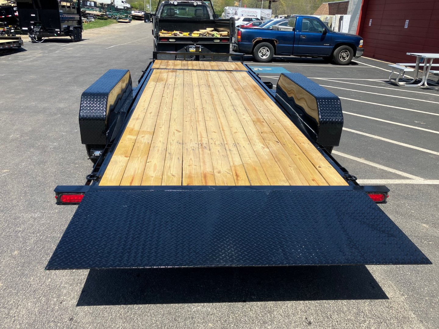 New 7 x 18 + 4 Sure-Trac Tilt Equipment Trailer 4' Stationary Deck 14k