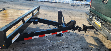 New 7 x 18 + 4 Sure-Trac Tilt Equipment Trailer 4' Stationary Deck 14k