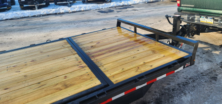New 7 x 18 + 4 Sure-Trac Tilt Equipment Trailer 4' Stationary Deck 14k