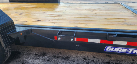New 7 x 18 + 4 Sure-Trac Tilt Equipment Trailer 4' Stationary Deck 14k