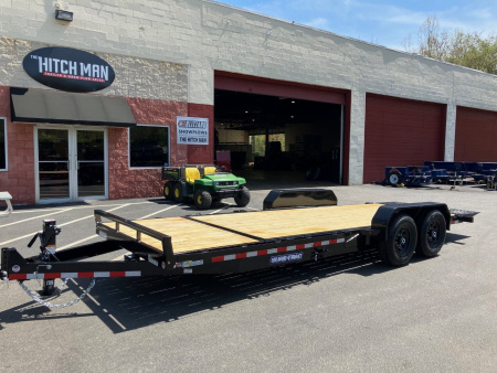 New 7 x 18 + 4 Sure-Trac Tilt Equipment Trailer 4' Stationary Deck 14k