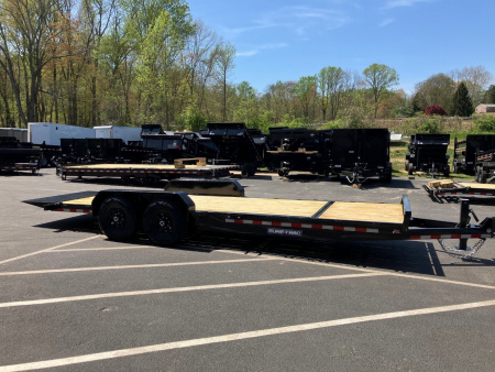 New 7 x 18 + 4 Sure-Trac Tilt Equipment Trailer 4' Stationary Deck 14k