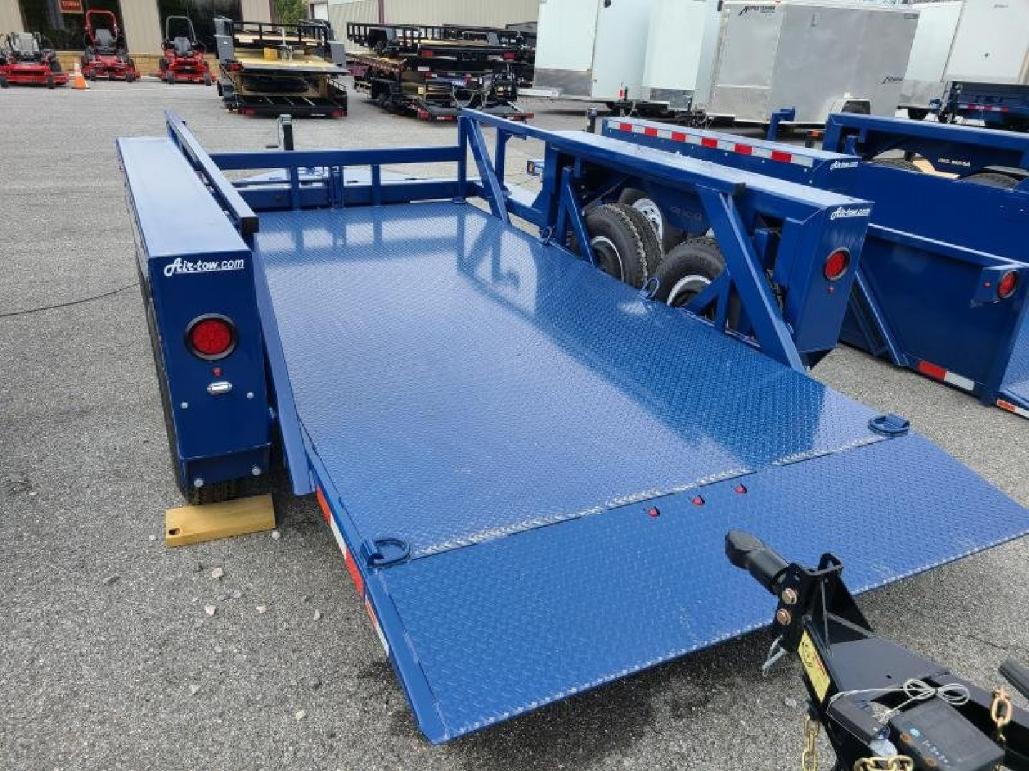 New 6'3" x 14' Air-Tow T14-10 Drop Deck Flatbed Equipment 13.5k GVWR ***w/Spare Tire Mount & 110V Batt Charger