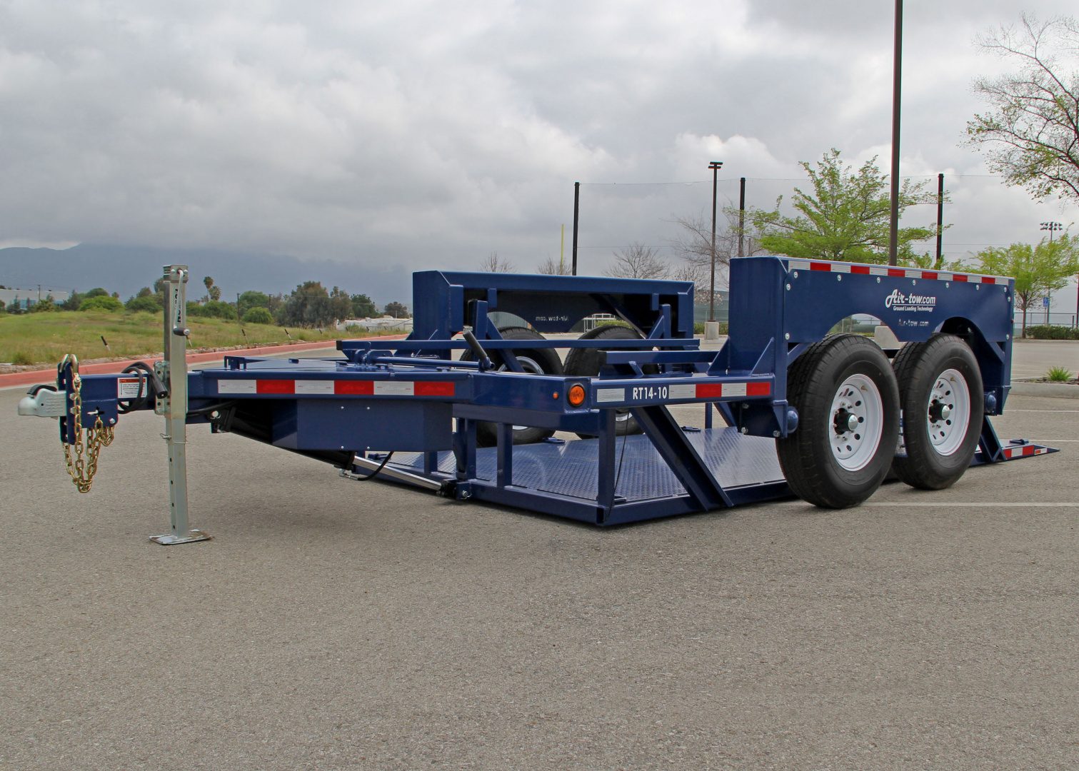 New 6'3" x 14' Air-Tow T14-10 Drop Deck Flatbed Equipment 13.5k GVWR ***w/Spare Tire Mount & 110V Batt Charger