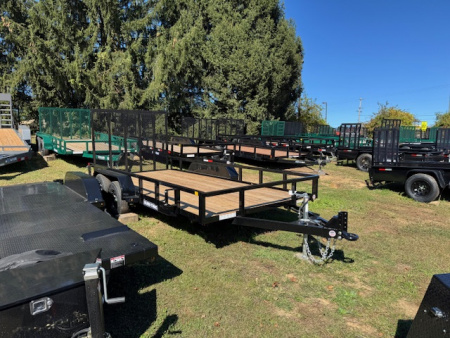 New 7 x 16 Sure-Trac Tube Top Utility Landscape Trailer 7k ***w/ 5' Ramp Gate