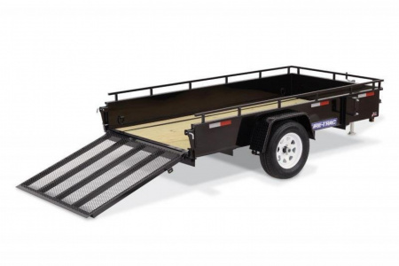 New 5 x 8 Sure-Trac Steel High Side Utility Trailer, 3k GVWR ***Spring Assist Gate, Spare Tire Mount, Set Back Jack, LED Lights