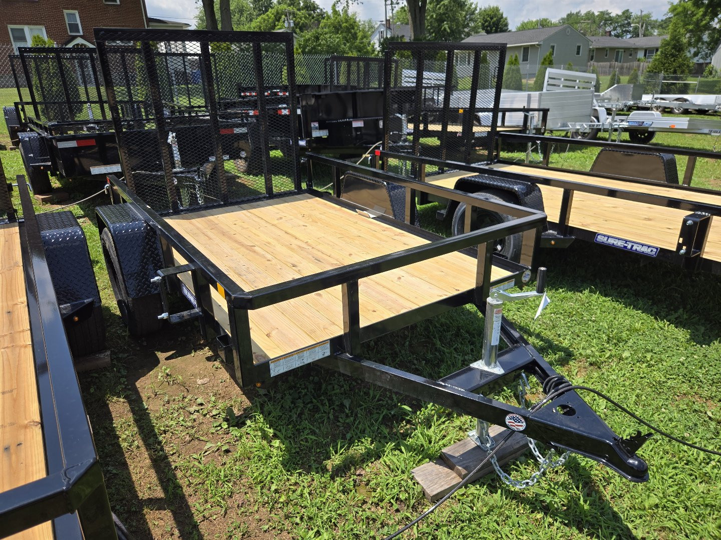 New 5 x 8 Sure-Trac Tube Top Utility, 3K GVWR ***Spring Assist Gate, Set-Back Jack, Spare Tire Mount, LED Lights