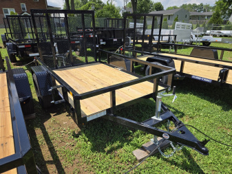 New 5 x 8 Sure-Trac Tube Top Utility, 3K GVWR ***Spring Assist Gate, Set-Back Jack, Spare Tire Mount, LED Lights