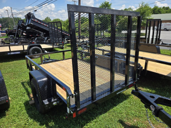 New 5 x 8 Sure-Trac Tube Top Utility, 3K GVWR ***Spring Assist Gate, Set-Back Jack, Spare Tire Mount, LED Lights