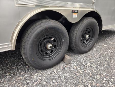 New 8.5 x 24 Car-Mate Custom Enclosed Car Trailer, 10K GVWR ***Silver w/6k Torsion Axles, 6" Extra Height, & Get-Out Door