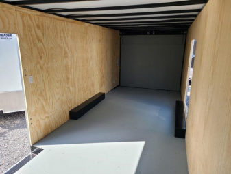 New 8.5 x 24 Car-Mate Custom Enclosed Car Trailer, 10K GVWR ***Silver w/6k Torsion Axles, 6" Extra Height, & Get-Out Door