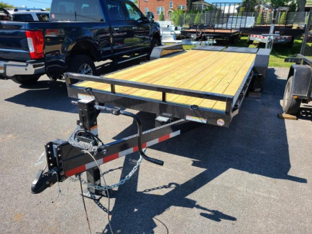 New 7 x 20 Sure-Trac Universal Ramp Implement Equipment Trailer, 14K GVWR **Full-Width Fold Flat Ramps