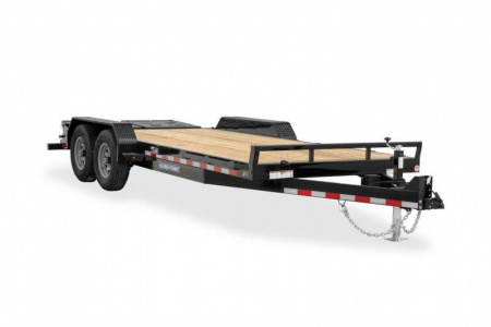 New 7 x 20 Sure-Trac Universal Ramp Implement Equipment Trailer, 14K GVWR **Full-Width Fold Flat Ramps
