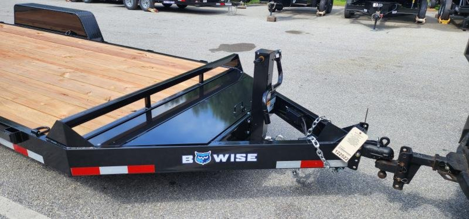 New 7 x 18 EH14 BWISE Implement Equipment Trailer, 14k GVWR **Hammertone Black w/ Tool Storage & Spring Assist Ramps
