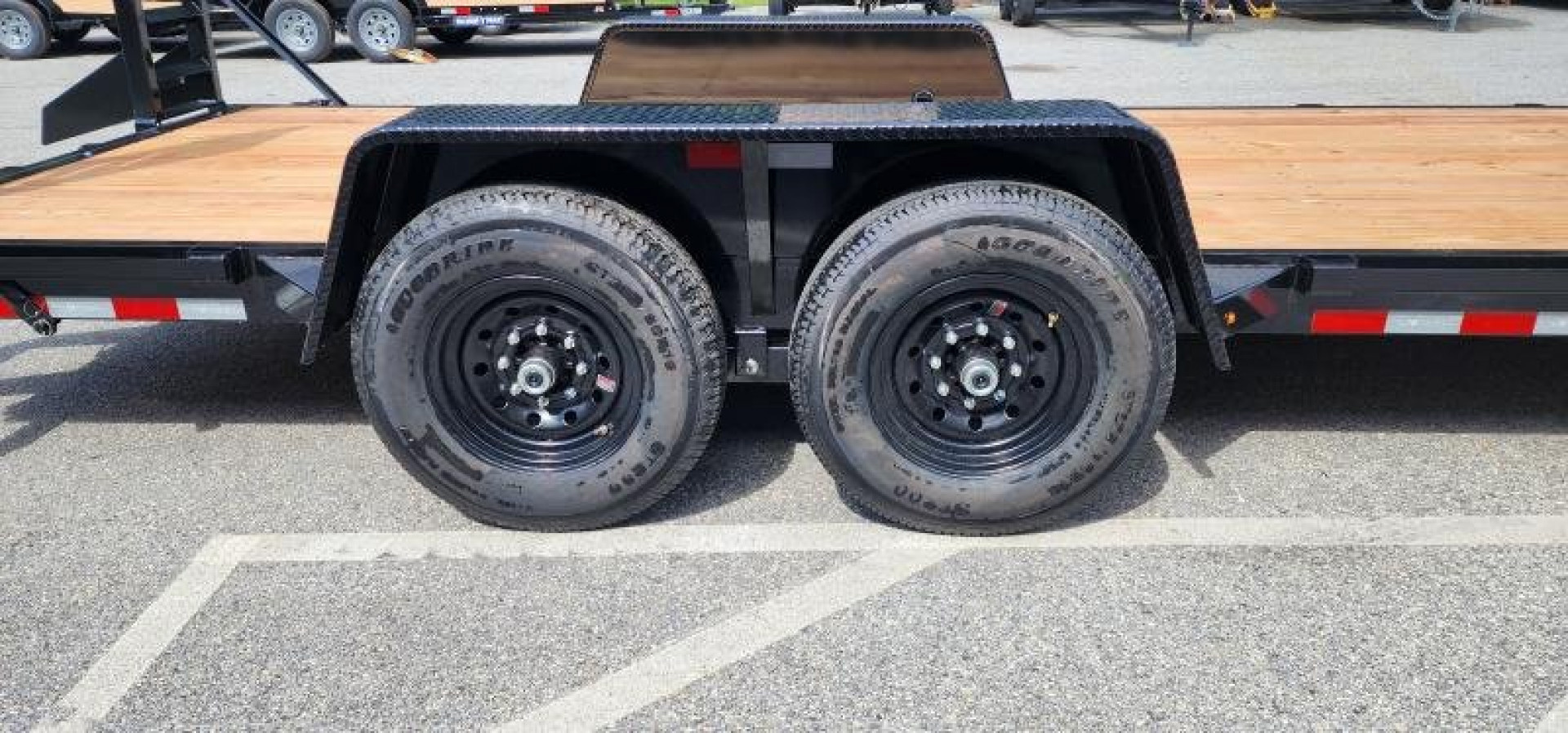 New 7 x 18 EH14 BWISE Implement Equipment Trailer, 14k GVWR **Hammertone Black w/ Tool Storage & Spring Assist Ramps