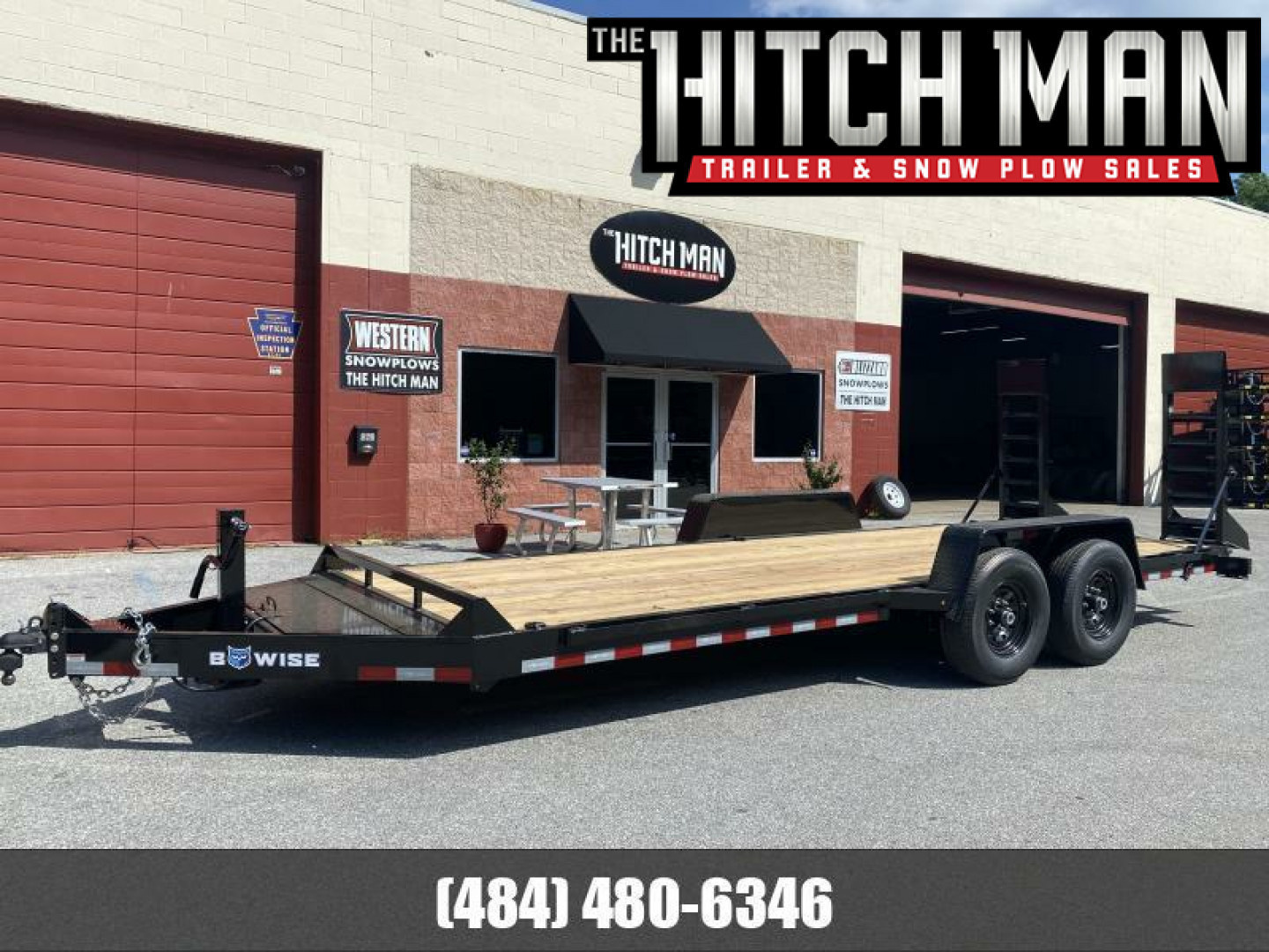 New 7 x 20 EH14 BWISE Implement Equipment Trailer 14k **Hammertone Black