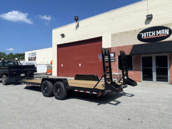 New 7 x 20 EH20 BWISE Implement Equipment Trailer 14k **Hammertone Black
