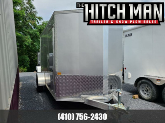 New 6.5 x 12 XPRESS V-Nose Aluminum Cargo Trailer, 3K GVWR ***Silver w/Ramp Door & 6" Extra Height