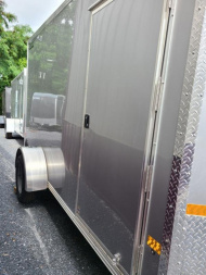 New 6.5 x 12 XPRESS V-Nose Aluminum Cargo Trailer, 3K GVWR ***Silver w/Ramp Door & 6" Extra Height