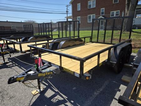 New 6'5  x 12' Big Tex 60PI Tandem Axle Utility Trailer, 6k GVWR ***2  Ball, Spring Assist Gate, Spare Mount