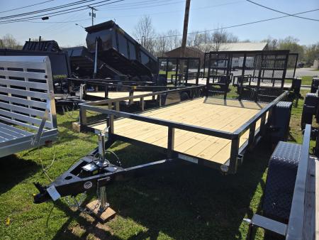 New 7 X 14 Sure-Trac HD Single Axle Tube Top Utility, 5k GVWR ***Electric Brakes & 5' Reinforced Ramp Gate