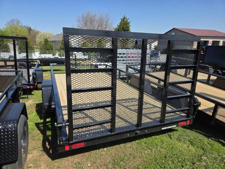 New 7 X 14 Sure-Trac HD Single Axle Tube Top Utility, 5k GVWR ***Electric Brakes & 5' Reinforced Ramp Gate