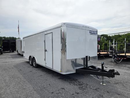 New 8.5 x 22 Sure-Trac Landscape Pro Cargo Trailer, 10K GVWR **White w/Trimmer Racks, Fold Down Work Bench, 6 Tie Dns, PT Flooring