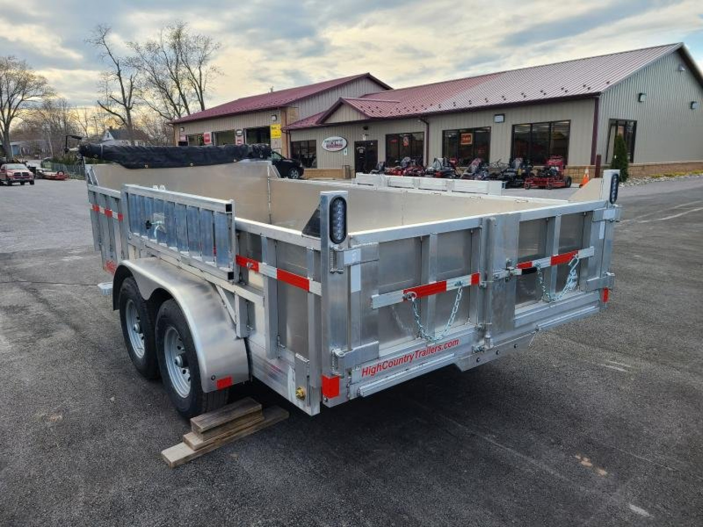 New 7 x 14 High Country HD Aluminum Dump Trailer, 14K GVWR  ***Includes 24" Sides, 7k Drop Axles, 8k Ramp Kit, Tarp Kit, Spare Mount, D-Rings