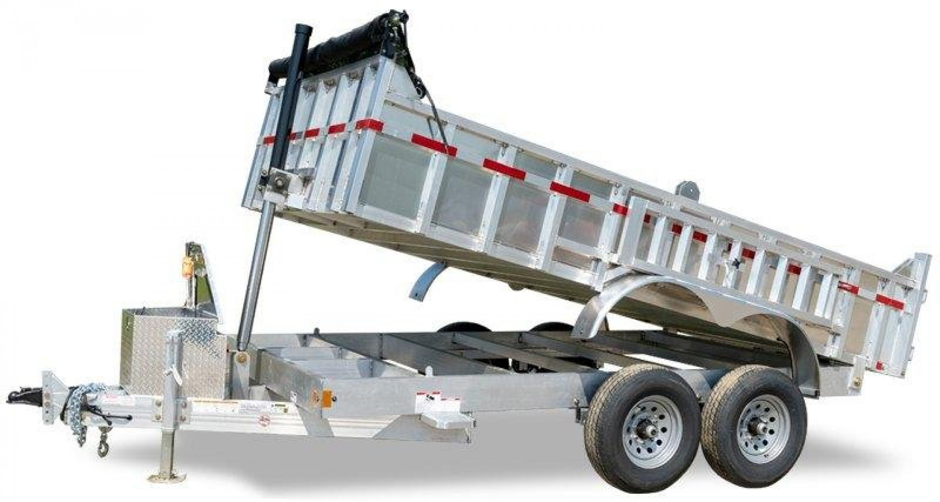 New 7 x 14 High Country HD Aluminum Dump Trailer, 14K GVWR  ***Includes 24" Sides, 7k Drop Axles, 8k Ramp Kit, Tarp Kit, Spare Mount, D-Rings