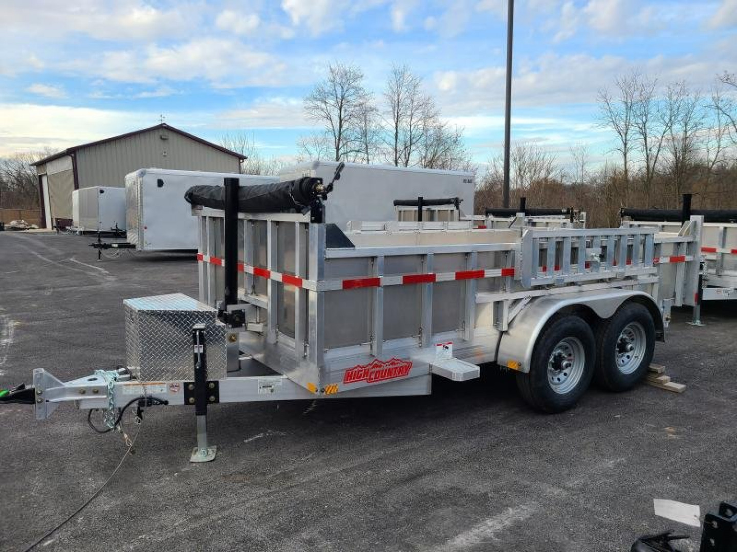 New 7 x 14 High Country HD Aluminum Dump Trailer, 14K GVWR  ***Includes 24" Sides, 7k Drop Axles, 8k Ramp Kit, Tarp Kit, Spare Mount, D-Rings