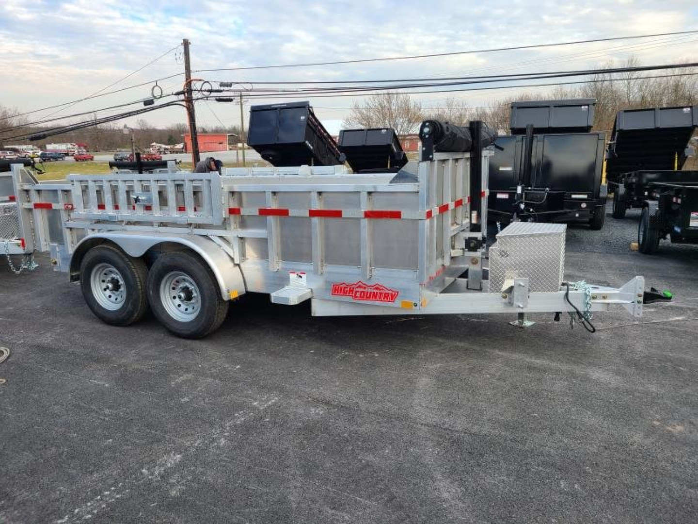New 7 x 14 High Country HD Aluminum Dump Trailer, 14K GVWR  ***Includes 24" Sides, 7k Drop Axles, 8k Ramp Kit, Tarp Kit, Spare Mount, D-Rings