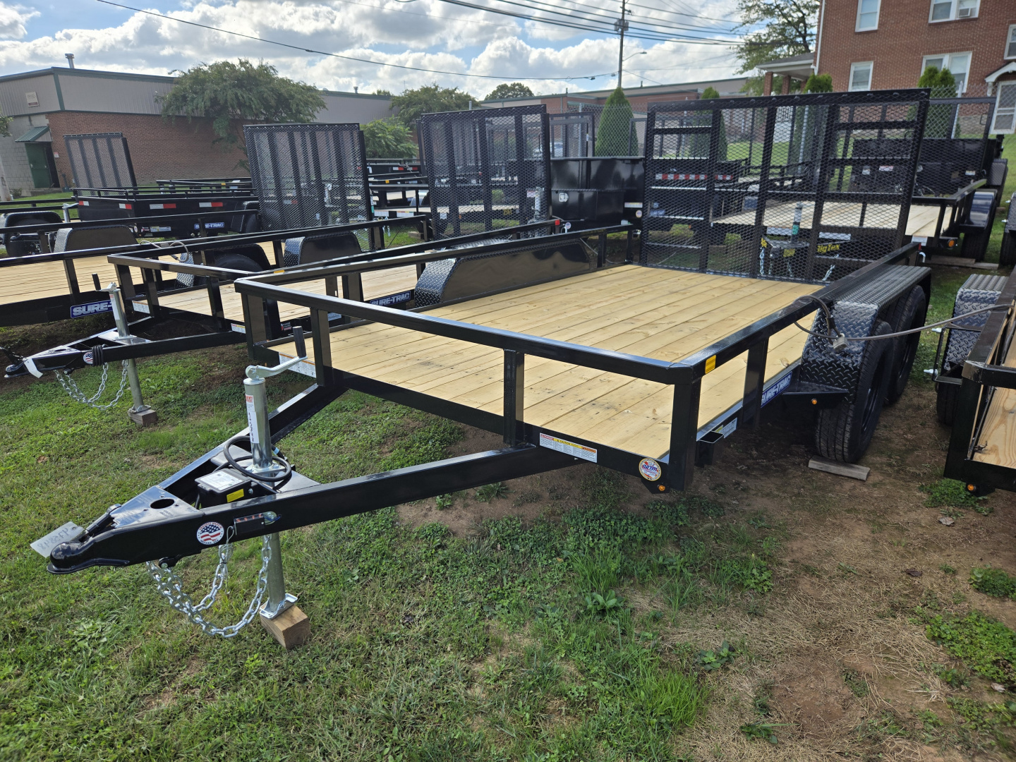 New 7 X 12 Sure-Trac Tandem Axle Tube Top Utility, 7k GVWR ***w/Spring Assist Reinforced Gate, Spare Mount & Set-Back Jack