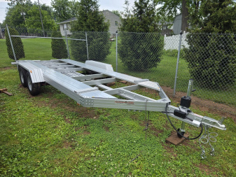 New 80  x 17' Trailex CT-8055EB-EXT Extended Length Open Deck Lightweight Aluminum Car Hauler, 7k GVWR **w/ Spare Mount