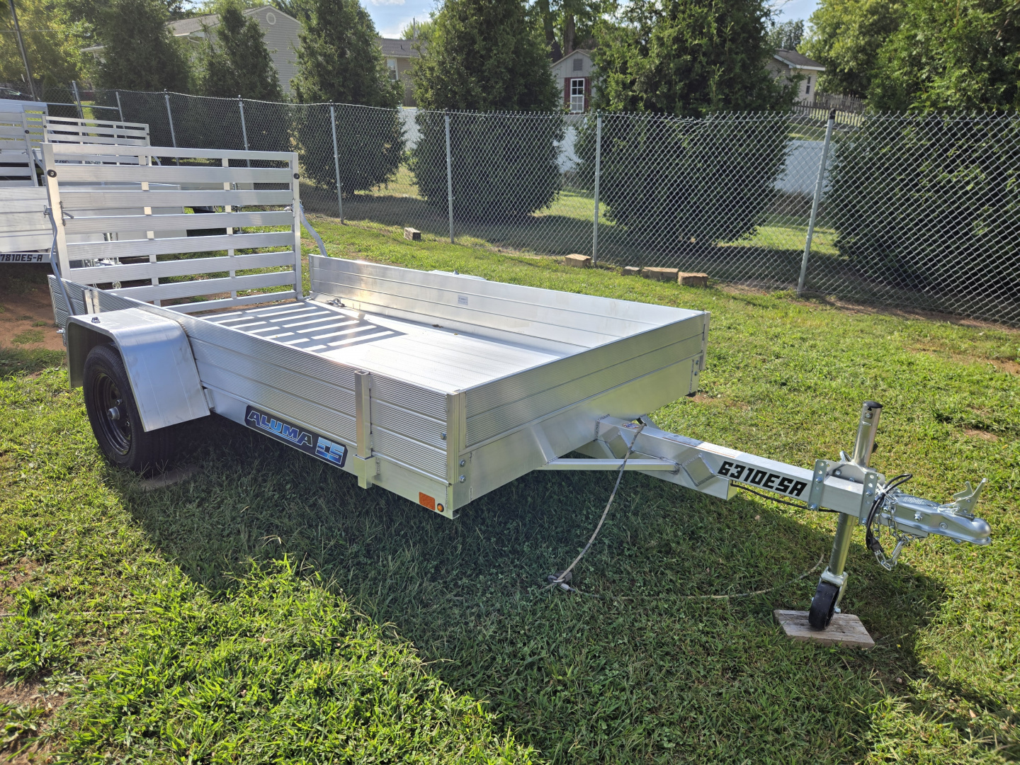 New 5'3" x 10' Aluma 6310ESA Aluminum Utility Trailer, 2K GVWR **w/ 12" Solid Side Kit & Ramp Gate