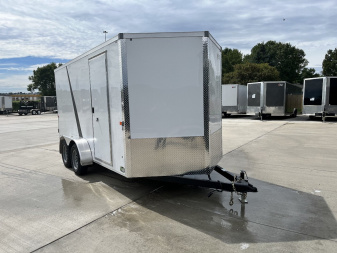 New NEW 2026 AERO 7x14 +2 V QUALITY Enclosed, WHITE Interior, Rear Ramp Cargo Trailer